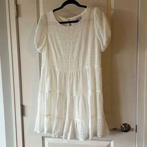 White Puff Sleeve Dress Large